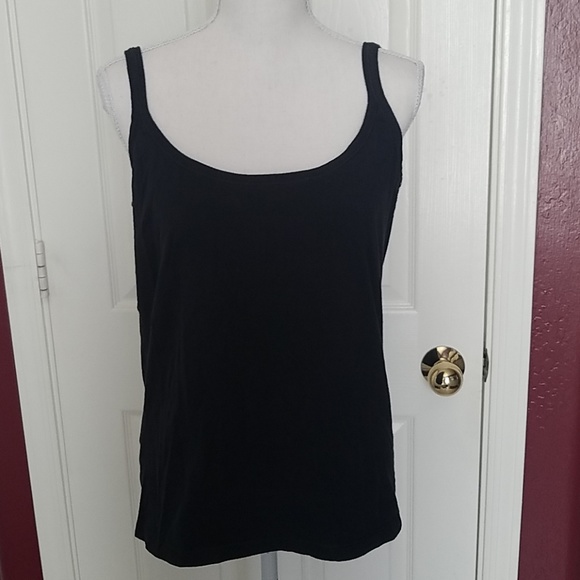 The Best Fitting Undershirt Tops - Black Tank with shelf bra 2XL